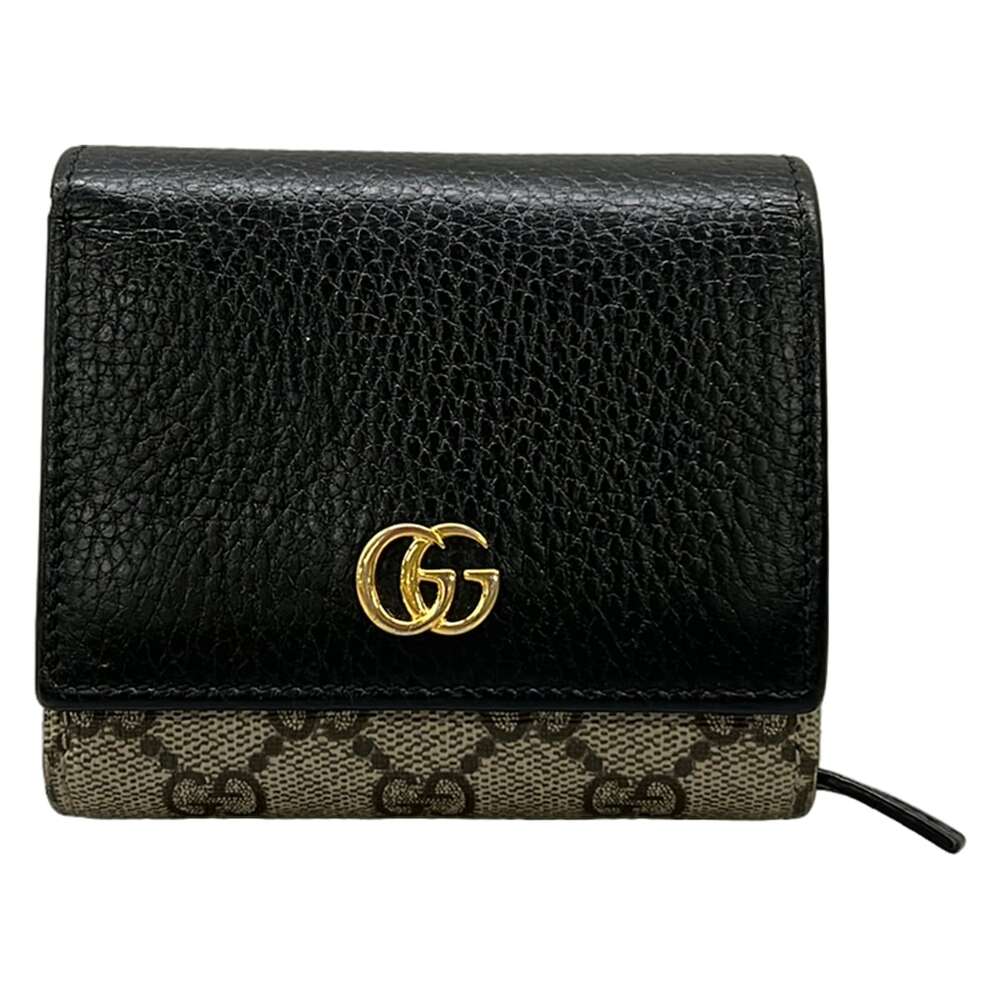Gucci Double G bi-color medium wallet / GG Supreme Bifold Wallet 598587 Beige
